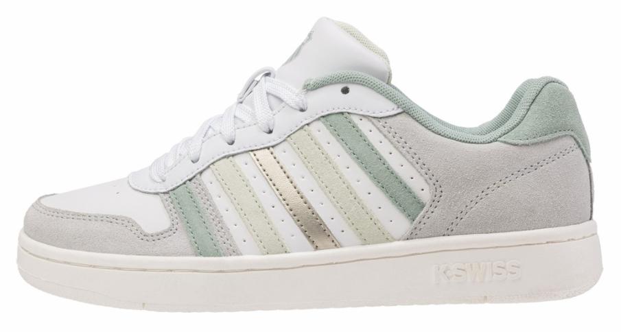 Kids Teens (8-16 Years) | K-Swiss COURT PALISADES White-canary Green-frosty Green-champagne Gold