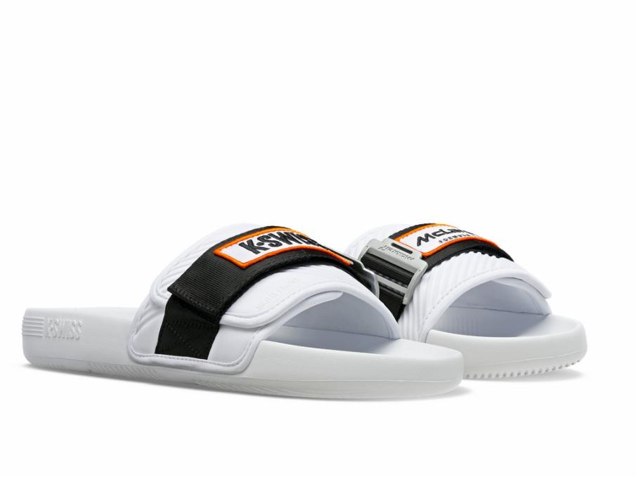 Men Slides & Sandals | K-Swiss STRAP SANDAL X MCLAREN White /black /papaya