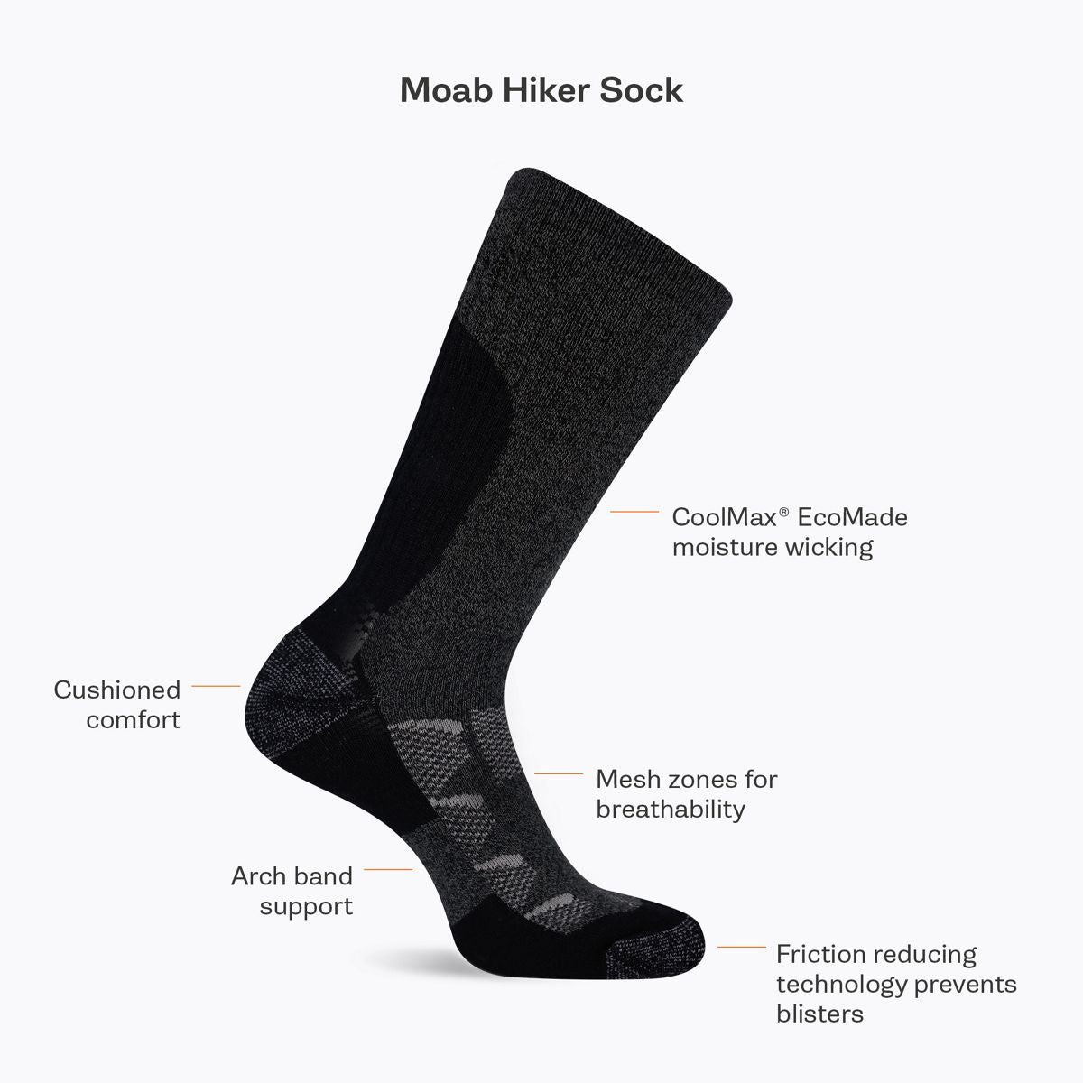 Merrell Moab Hiking Quarter Sock - Socks