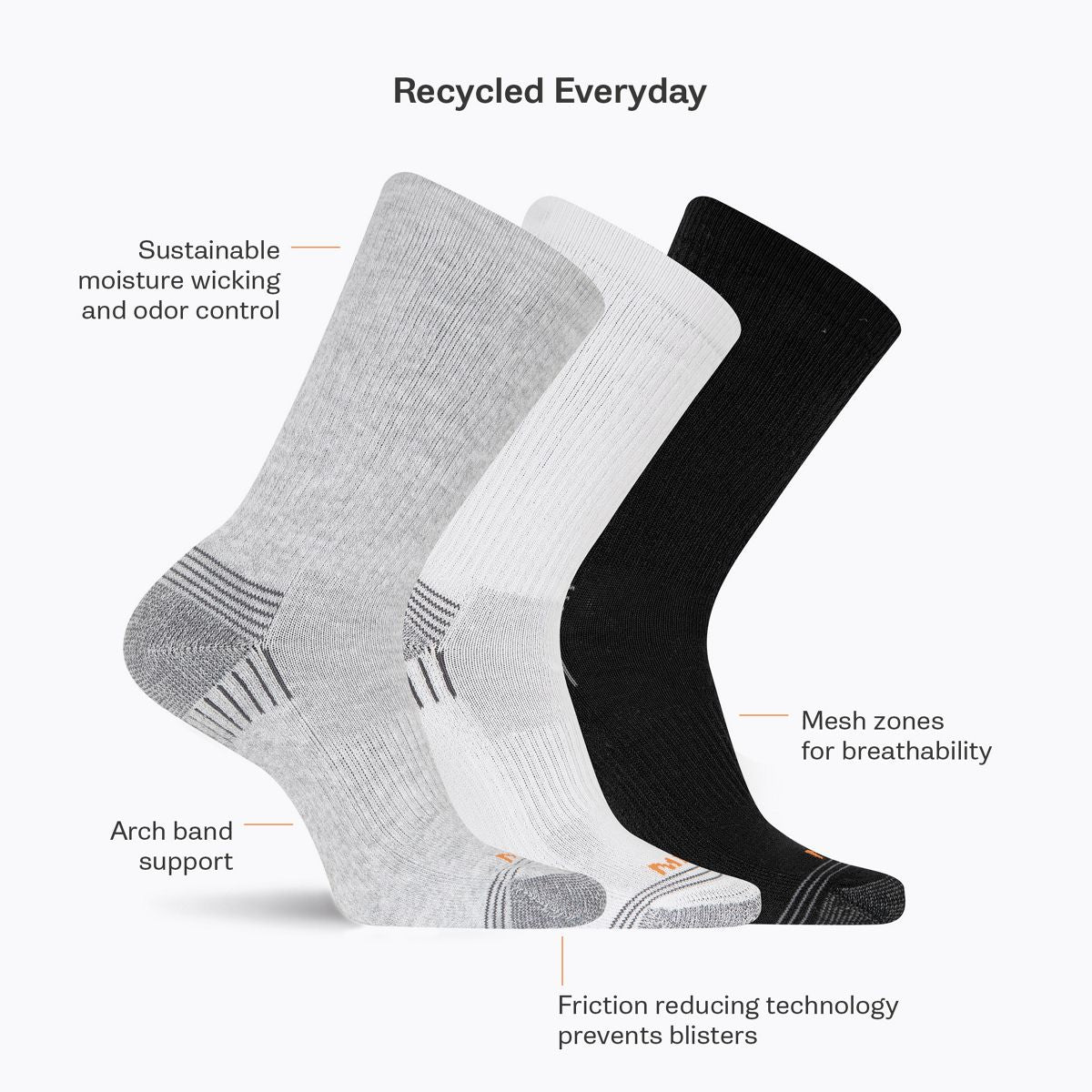 Merrell Recycled Low Cut Tab Sock 3 Pack - Socks