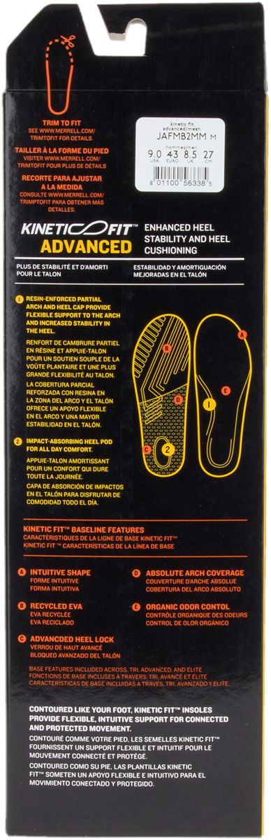 Merrell Men's Kinetic Fit Footbed Wide Width Insoles