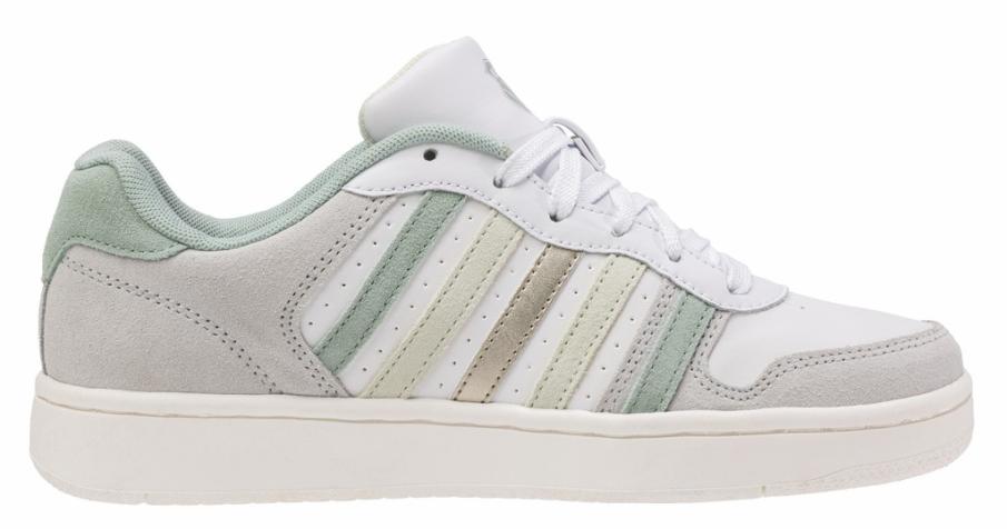 Kids Teens (8-16 Years) | K-Swiss COURT PALISADES White-canary Green-frosty Green-champagne Gold