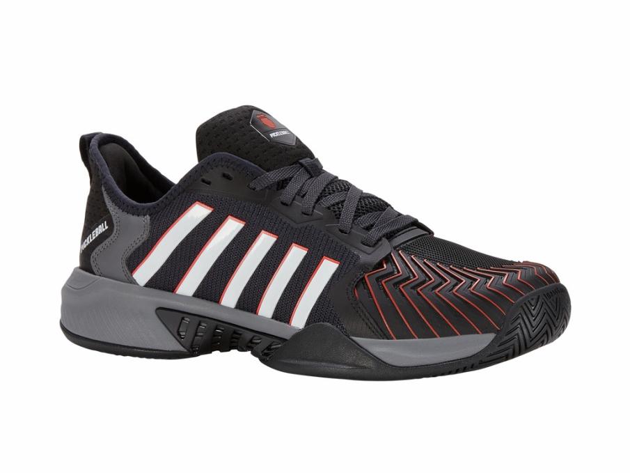 Men Pickleball | K-Swiss PICKLEBALL SUPREME Jet Black/steel Gray/spicy Orange