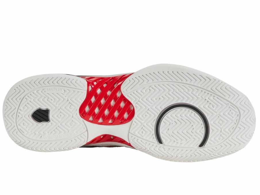 Men Wide Shoes | K-Swiss HYPERCOURT EXPRESS 2-2E Bright White/stretch Limo/high Risk Red