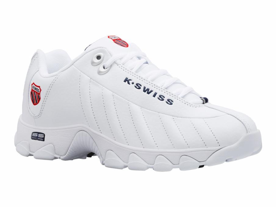 Men Wide Shoes | K-Swiss ST329 CMF White/navy/red