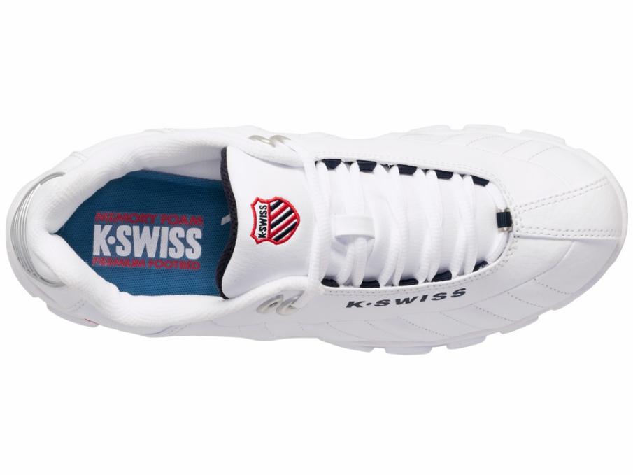 Men Wide Shoes | K-Swiss ST329 CMF White/navy/red