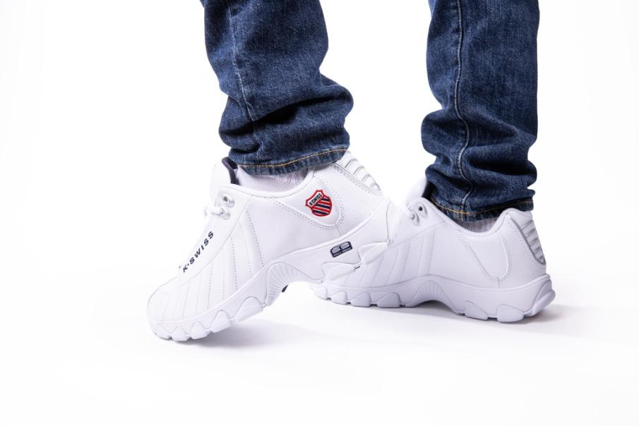 Men Wide Shoes | K-Swiss ST329 CMF White/navy/red