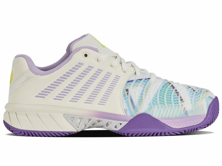 Women Padel | K-Swiss EXPRESS LIGHT 3 PADEL Snow White/purple Heart/evening Primrose