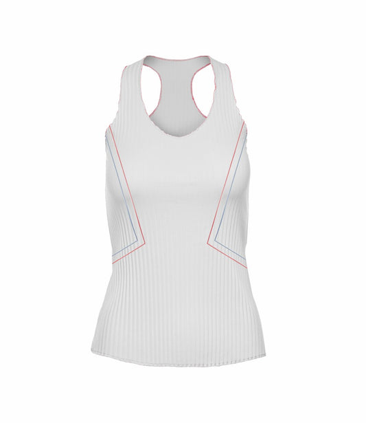 Women Tennis | K-Swiss PLEATED V-NECK TANK White